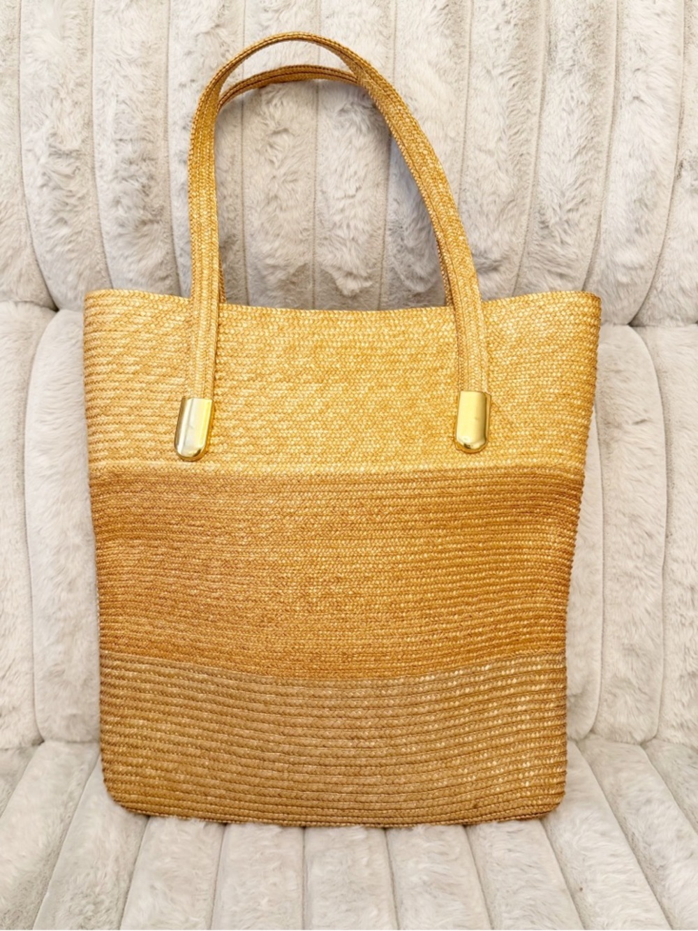 MAGID bucket straw tote bag.